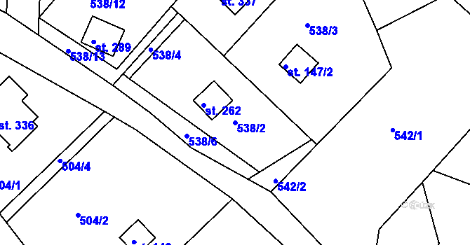Parcela st. 538/2 v KÚ Všelibice, Katastrální mapa