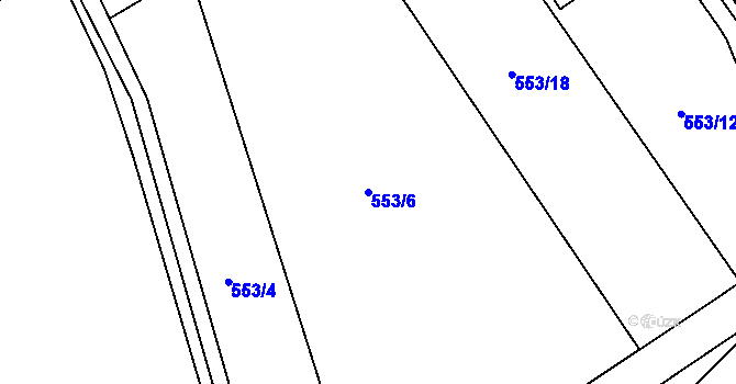 Parcela st. 553/6 v KÚ Všelibice, Katastrální mapa