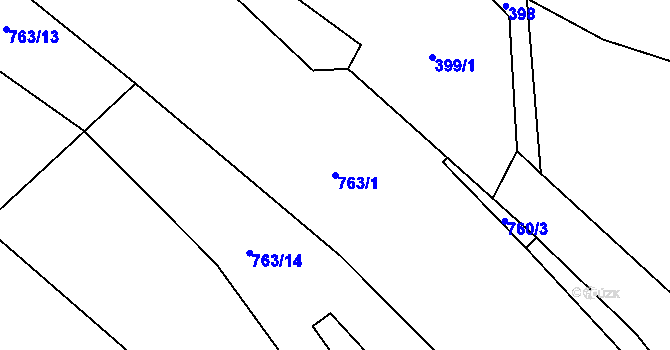Parcela st. 763/1 v KÚ Všelibice, Katastrální mapa