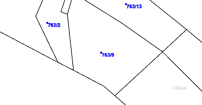 Parcela st. 763/9 v KÚ Všelibice, Katastrální mapa