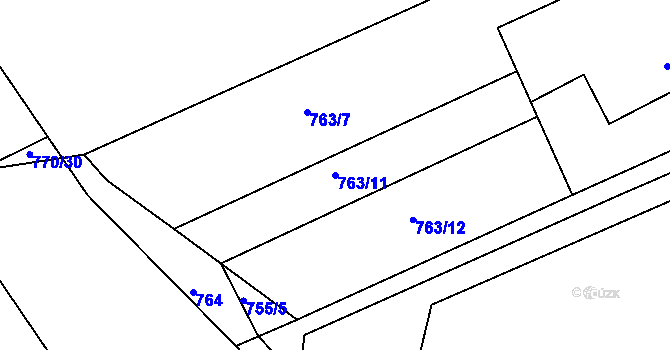 Parcela st. 763/11 v KÚ Všelibice, Katastrální mapa