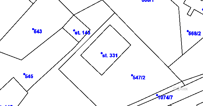 Parcela st. 331 v KÚ Všelibice, Katastrální mapa