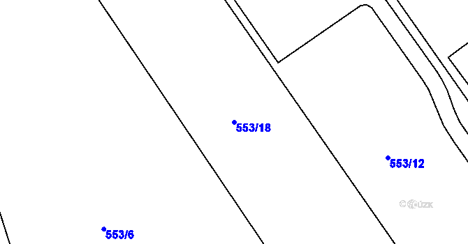 Parcela st. 553/18 v KÚ Všelibice, Katastrální mapa