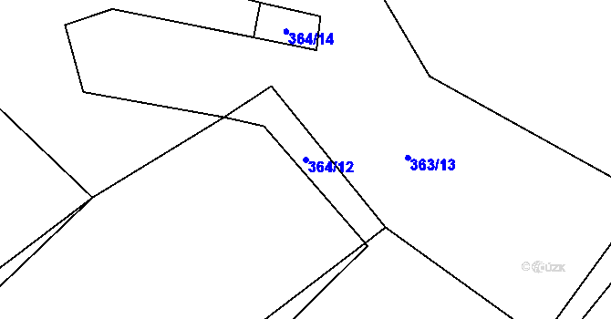 Parcela st. 364/12 v KÚ Všemina, Katastrální mapa