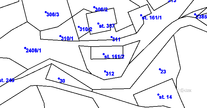 Parcela st. 161/2 v KÚ Všemina, Katastrální mapa