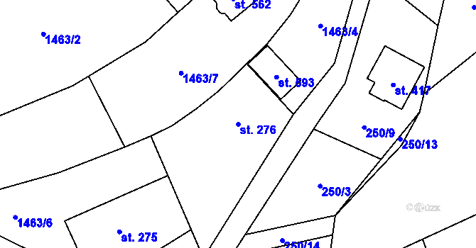 Parcela st. 276 v KÚ Všemina, Katastrální mapa