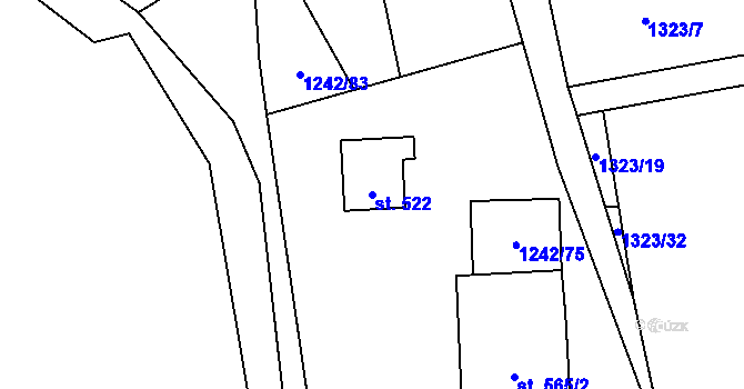 Parcela st. 522 v KÚ Všemina, Katastrální mapa