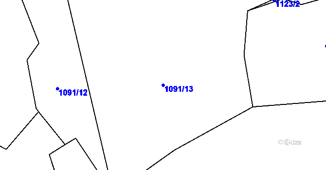 Parcela st. 1091/13 v KÚ Všemina, Katastrální mapa