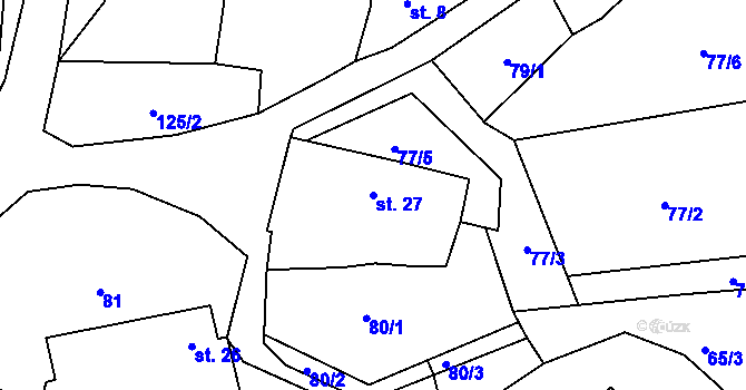 Parcela st. 27 v KÚ Bohunice nad Vltavou, Katastrální mapa