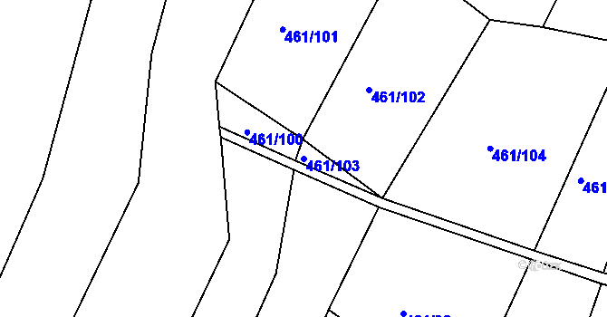 Parcela st. 461/103 v KÚ Bohunice nad Vltavou, Katastrální mapa