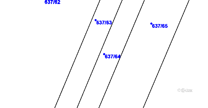 Parcela st. 637/64 v KÚ Bohunice nad Vltavou, Katastrální mapa