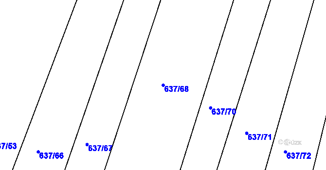 Parcela st. 637/68 v KÚ Bohunice nad Vltavou, Katastrální mapa