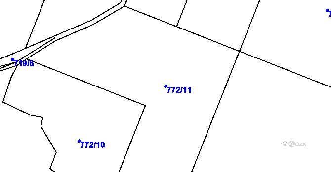 Parcela st. 772/11 v KÚ Bohunice nad Vltavou, Katastrální mapa