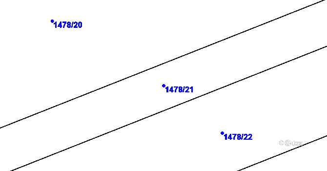 Parcela st. 1478/21 v KÚ Bohunice nad Vltavou, Katastrální mapa