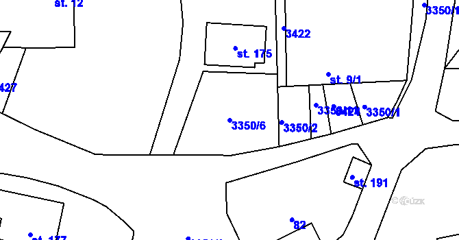 Parcela st. 3350/6 v KÚ Bohunice nad Vltavou, Katastrální mapa