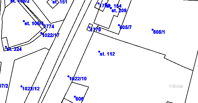 Parcela st. 112 v KÚ Všemyslice, Katastrální mapa