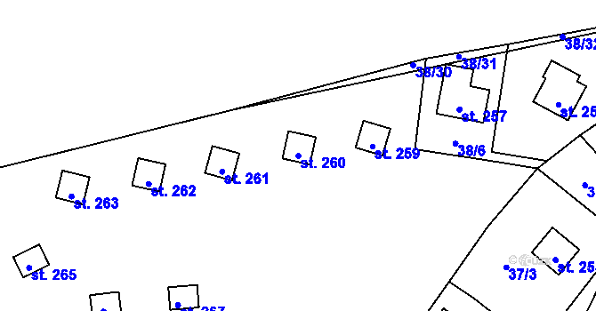 Parcela st. 260 v KÚ Všemyslice, Katastrální mapa