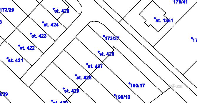 Parcela st. 426 v KÚ Všemyslice, Katastrální mapa