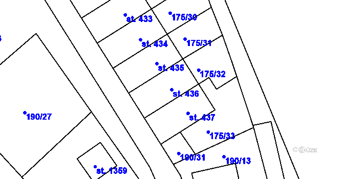 Parcela st. 436 v KÚ Všemyslice, Katastrální mapa