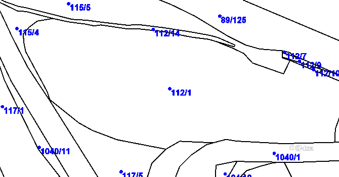 Parcela st. 112/1 v KÚ Všemyslice, Katastrální mapa