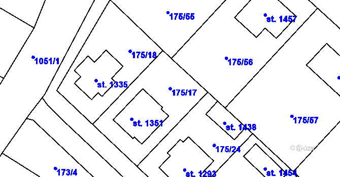 Parcela st. 175/17 v KÚ Všemyslice, Katastrální mapa
