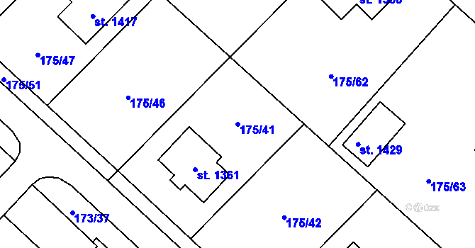 Parcela st. 175/41 v KÚ Všemyslice, Katastrální mapa