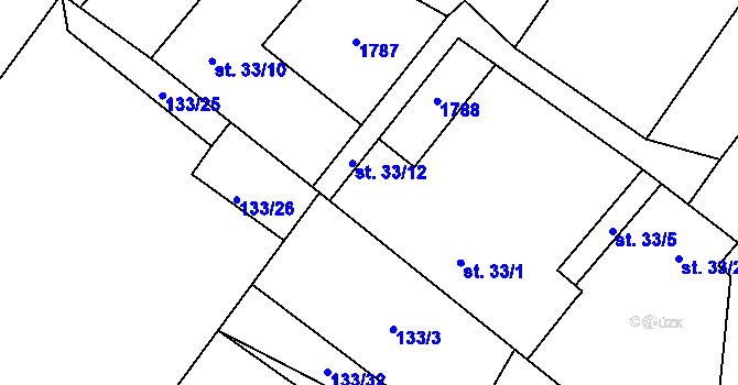 Parcela st. 33/11 v KÚ Všemyslice, Katastrální mapa