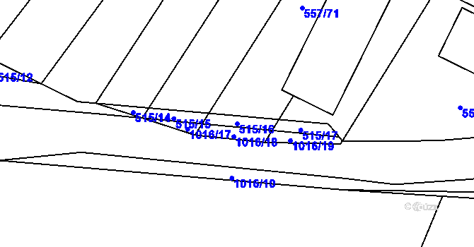 Parcela st. 515/16 v KÚ Všemyslice, Katastrální mapa