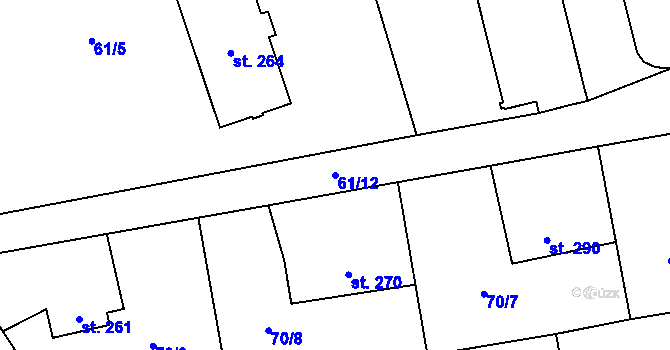Parcela st. 61/12 v KÚ Všeň, Katastrální mapa