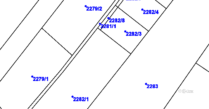 Parcela st. 2282 v KÚ Všeň, Katastrální mapa