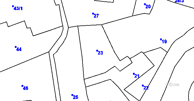 Parcela st. 23 v KÚ Všenory, Katastrální mapa