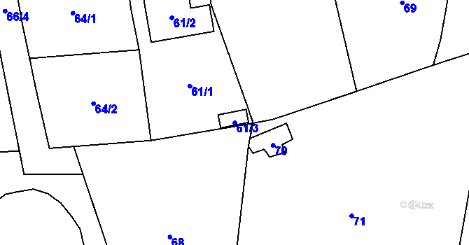 Parcela st. 61/3 v KÚ Všenory, Katastrální mapa