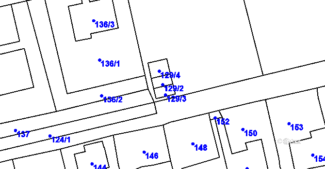 Parcela st. 129/2 v KÚ Všenory, Katastrální mapa