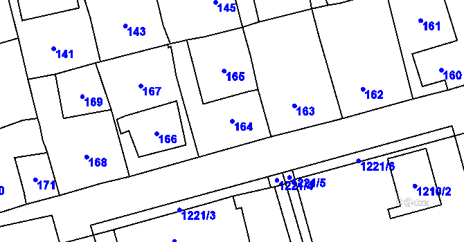 Parcela st. 164 v KÚ Všenory, Katastrální mapa