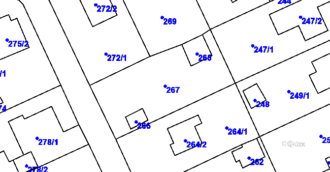 Parcela st. 267 v KÚ Všenory, Katastrální mapa