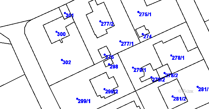 Parcela st. 276 v KÚ Všenory, Katastrální mapa