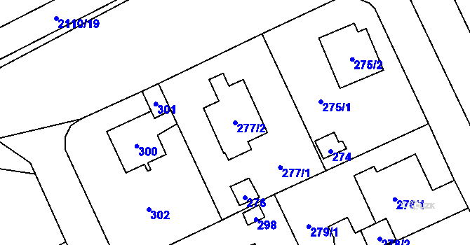 Parcela st. 277/2 v KÚ Všenory, Katastrální mapa