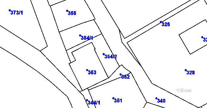 Parcela st. 354/2 v KÚ Všenory, Katastrální mapa