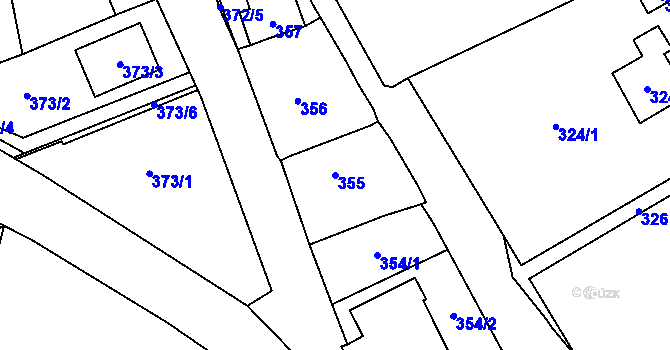 Parcela st. 355 v KÚ Všenory, Katastrální mapa