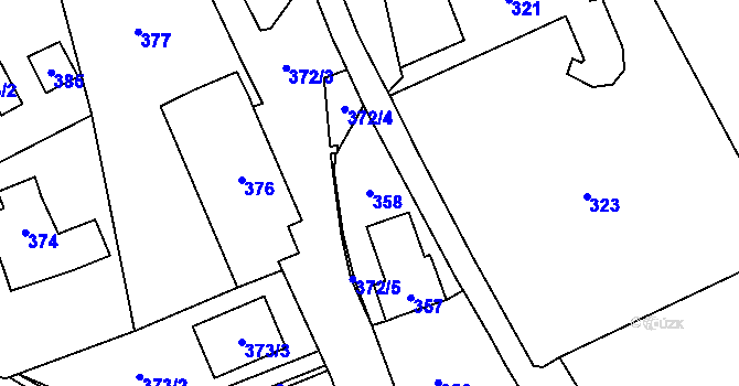 Parcela st. 358 v KÚ Všenory, Katastrální mapa