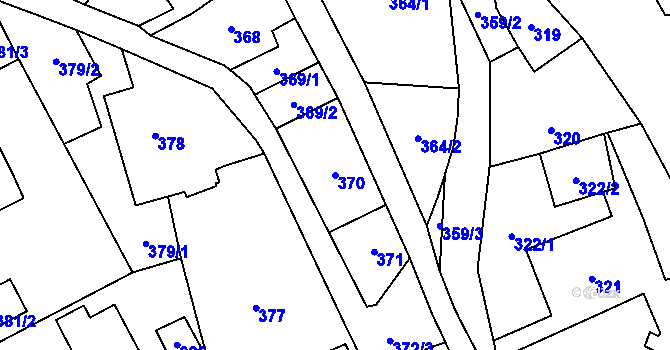 Parcela st. 370 v KÚ Všenory, Katastrální mapa
