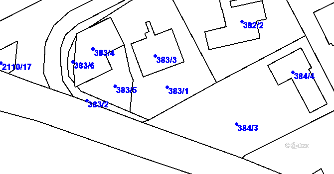 Parcela st. 383/1 v KÚ Všenory, Katastrální mapa