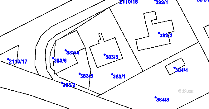 Parcela st. 383/3 v KÚ Všenory, Katastrální mapa