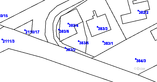 Parcela st. 383/5 v KÚ Všenory, Katastrální mapa