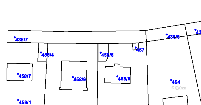 Parcela st. 458/6 v KÚ Všenory, Katastrální mapa