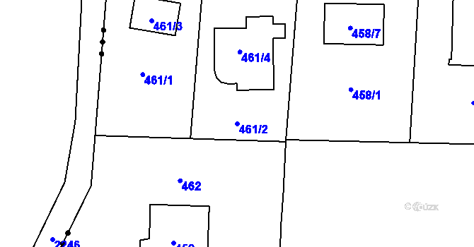 Parcela st. 461/2 v KÚ Všenory, Katastrální mapa