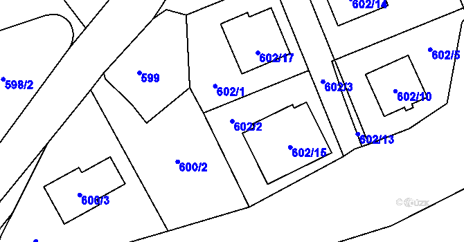 Parcela st. 602/2 v KÚ Všenory, Katastrální mapa