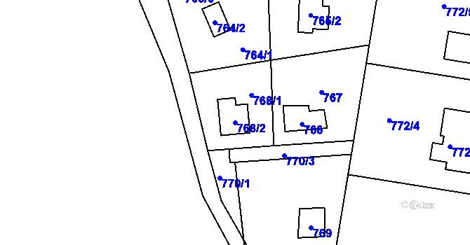 Parcela st. 768/2 v KÚ Všenory, Katastrální mapa