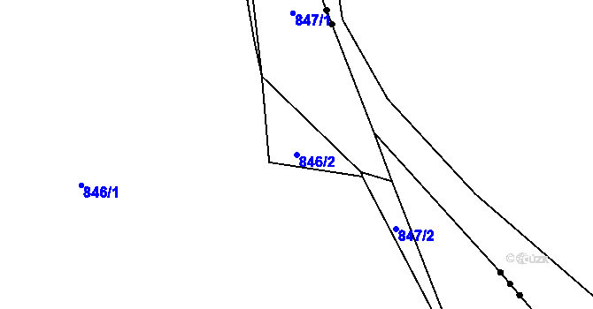 Parcela st. 846/2 v KÚ Všenory, Katastrální mapa