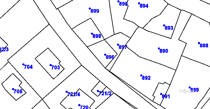 Parcela st. 896 v KÚ Všenory, Katastrální mapa
